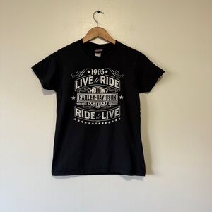 Harley-Davidson‎ Black 'Live to Ride' Kona, HI Tee Size Small